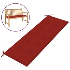 VidaXL Gartenbank-Auflage Rot 150x50x3 Cm