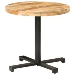 VidaXL Bistrotisch Rund Ø80x75 Cm Raues Mangoholz